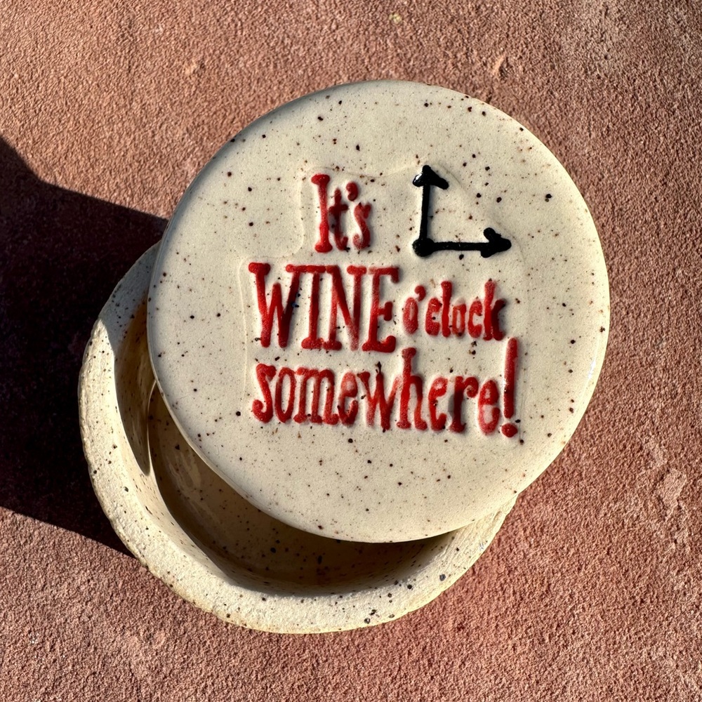 🍀Handmade (by me)  Trinket Box It’s Wine O’ Clock Somewhere!